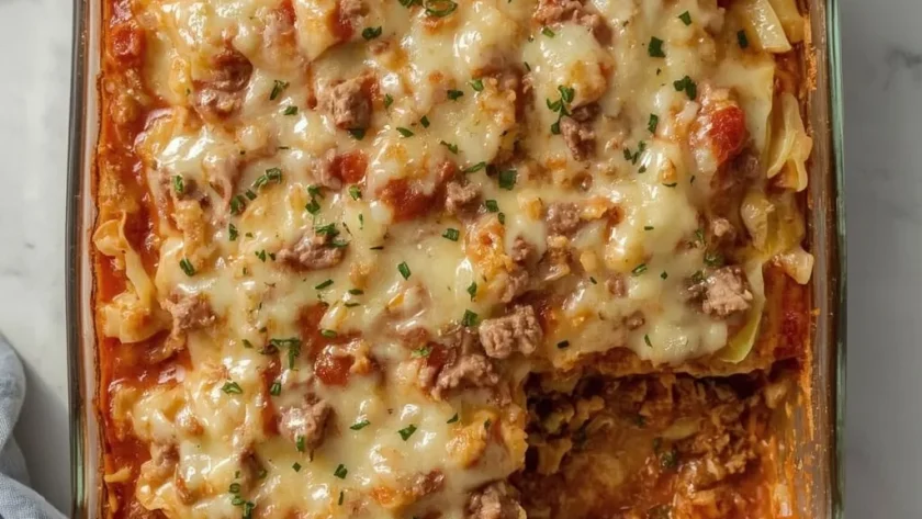 Pioneer Woman-Inspired Layered Cabbage and Ground Beef Casserole