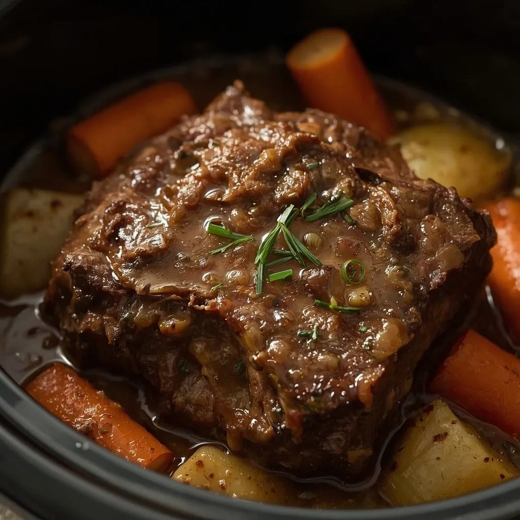 Pioneer Woman Slow Cooker Pot Roast - recipe card